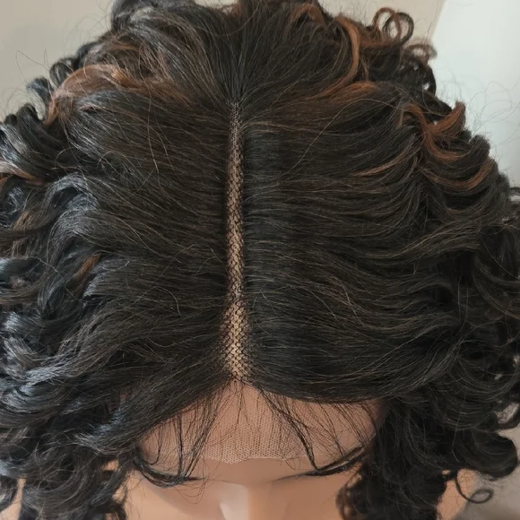Black Curly Glueless Lace Wig - Picture 5 of 8